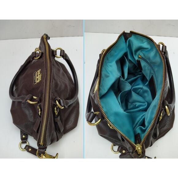 Coach Madison Dark Chocolate Brown Leather 2 Ways Satchel Shoulder Bag - Picture 8 of 12